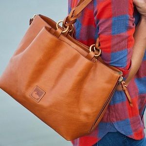 Dooney & Bourke Florentine Leather Large Zip Barlow Satchel